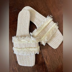 Boho Straw Slip On Sandals